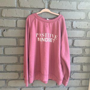 R+R Girl's Sweatshirt - Dusty Pink, Positive Mindset (8-10, Medium)